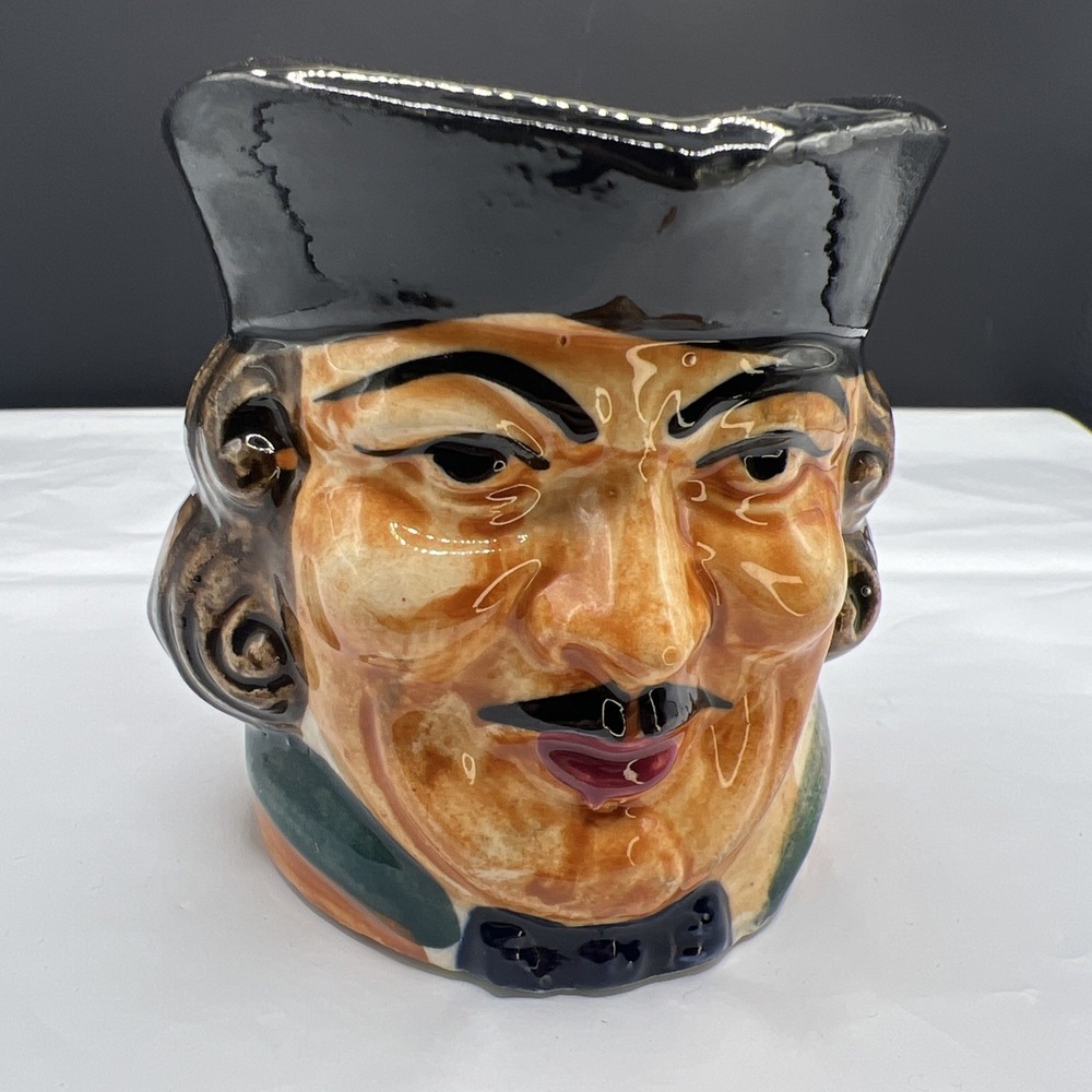 Vintage Toby Mug Character Jug Colonial Man Mustache Made In Japan Ceramic 1950s